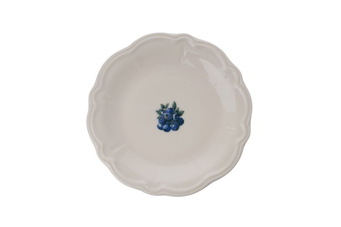 Hermia Blueberry Juego de Cena de Porcelana de 24 Piezas en Blanco, Azul y Verde Hermia Blueberry Juego de Cena de Porcelana de 24 Piezas en Blanco, Azul y Verde